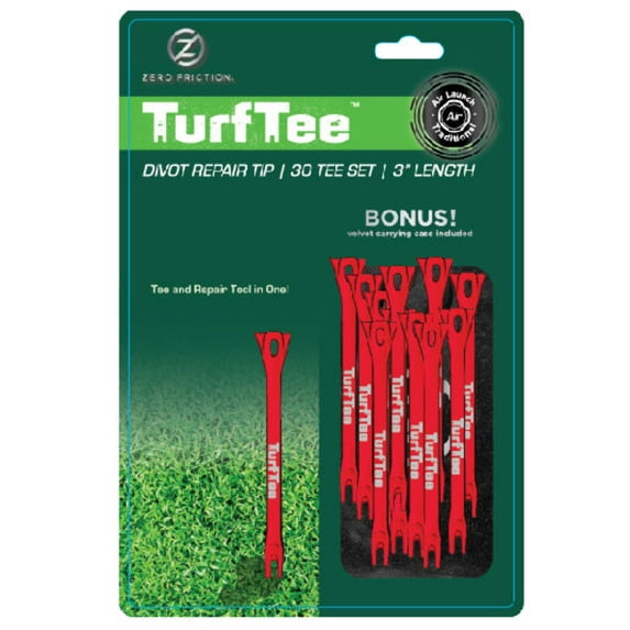 Zero Friction Cup Turf Tee; 3 Inch Red Tee 30 Per Pack