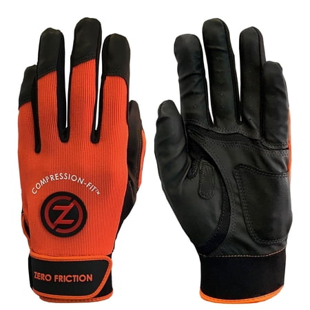 Zero Friction Junior Performance Batting Gloves, Orange