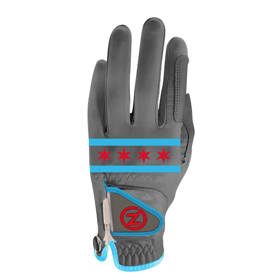 Zero Friction Mens Compression-Fit Cabretta Leather Chicago Golf Glove, Left Hand, Grey