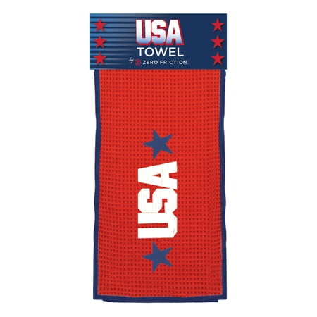 Zero Friction Red Embroidered USA Golf Towel