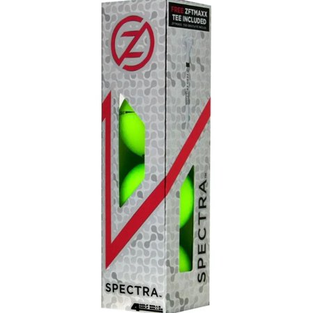 Zero Friction Spectra Golf Balls (Matte Lime, 4pk w/Tee) Distance NEW