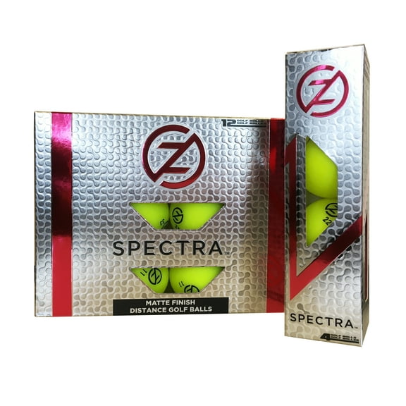 Zero Friction Spectra Golf Balls, Neon Yellow, 12 Pack