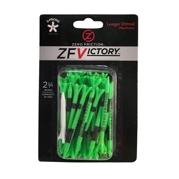 Zero Friction Victory 5 Prong 2-3/4 Green Biocomposite Golf Tees