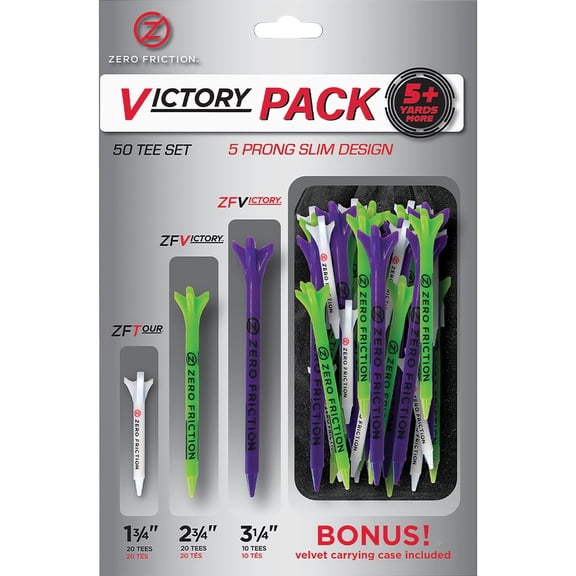 Zero Friction Victory Golf Tee - Pack of 6