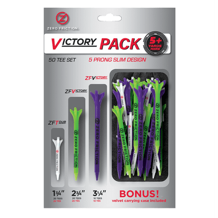 Zero Friction Victory Tees Variety Pack Multicolor Plastic Golf Tees 50 Count