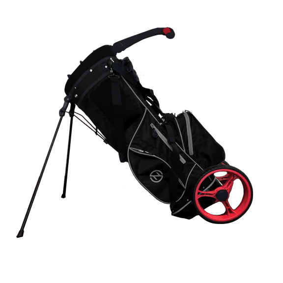 Zero Friction Wheel Pro Push Cart & Stand Bag, Black