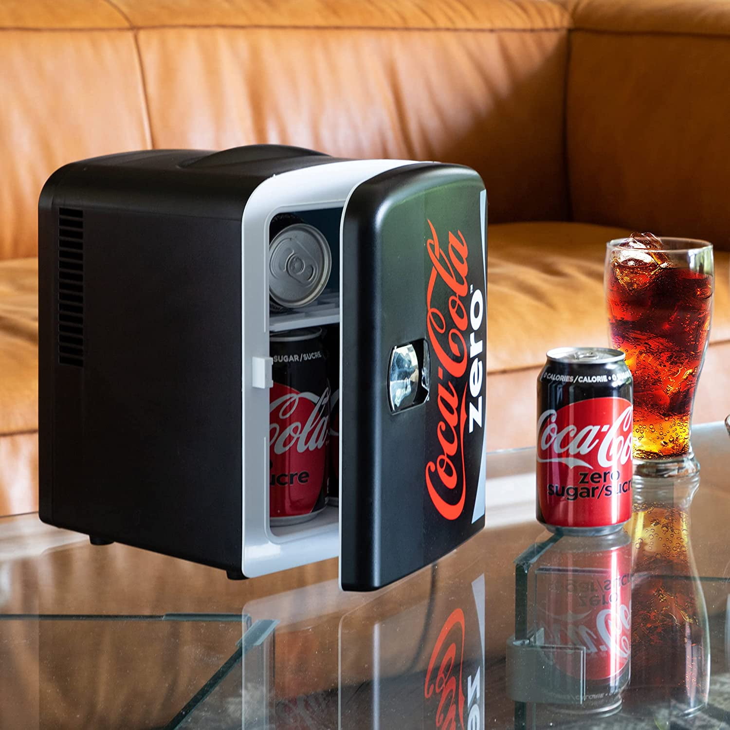 Zero  Fridge - Portable Beverage Cooler for Home, Office, Car, 12V 110V, 6 Can