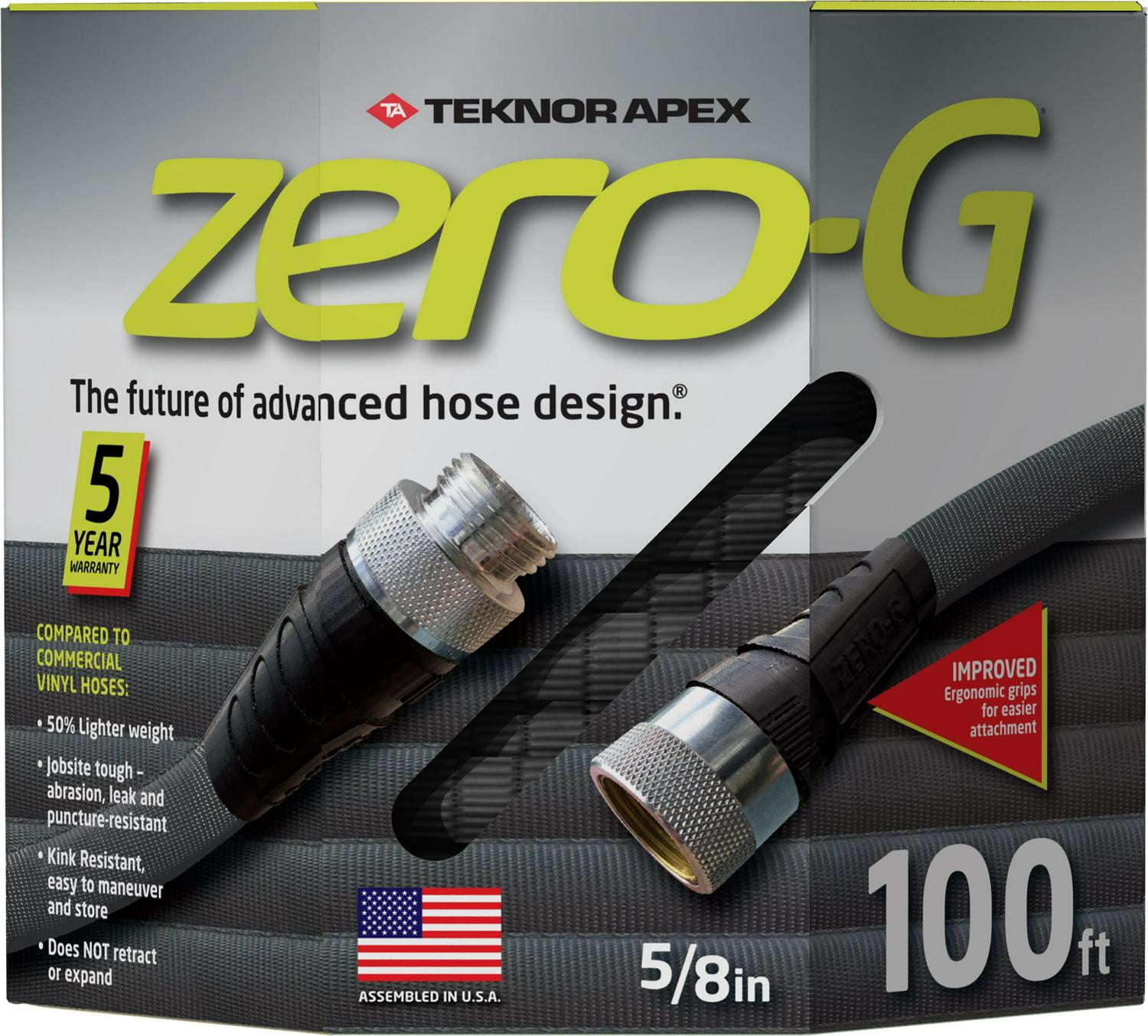 Zero-G Teknor Apex 5/8-in x 100-Feet Premium -Duty Kink Free Woven Gray Standard Hose