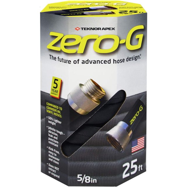 ZeroG Commercial Grade 25' Garden Hose with Small Coil, Flexible and
