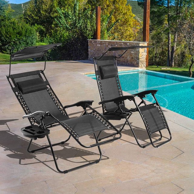 Zero Gravity Chair, 2 Pack Patio Lounge Chair Folding Outdoor Indoor