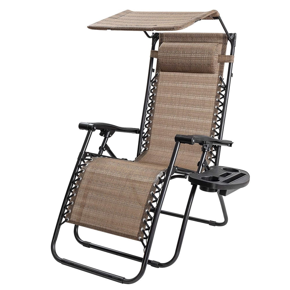 Zero Gravity Chair with Canopy, Outdoor Lounge Chair, Folding Patio