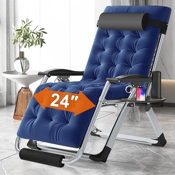 Zero Gravity Chair Oversized XL Reclining Lounge with Removable Cushion Tray for Indoor Outdoor