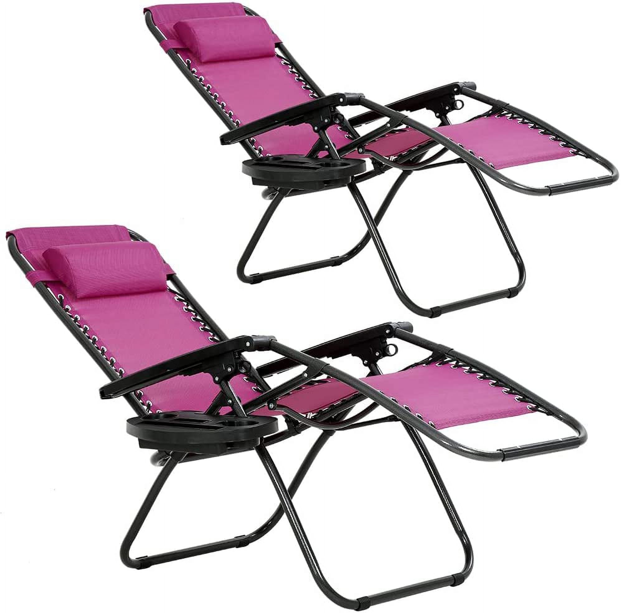Zero Gravity Chair Patio Chair Lounge Chair Chaise Set of 2 Outdoor Folding Adjustable Recliner ...