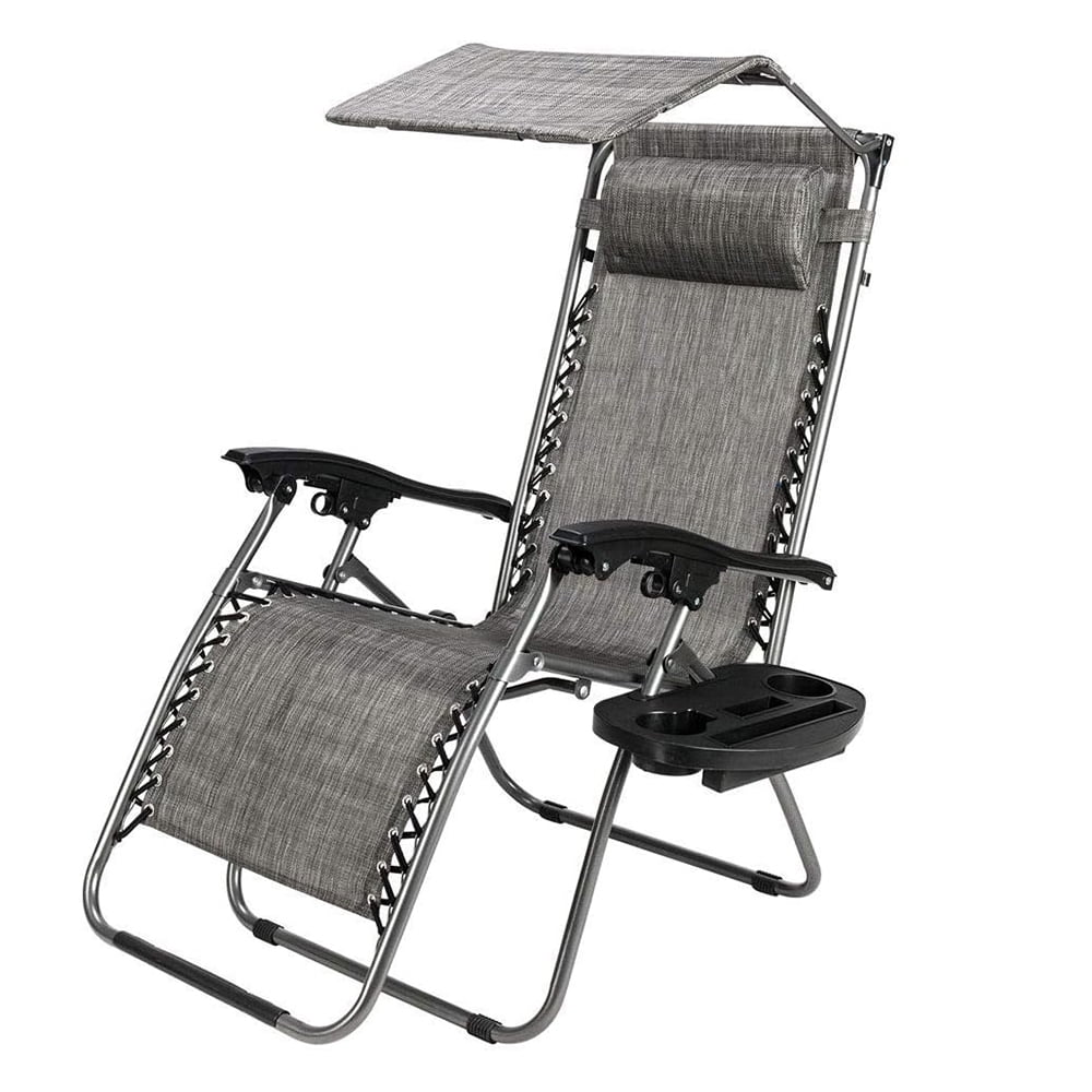 Zero Gravity Chair, Patio Sunshade Lounge Chair with Canopy, Adjustable