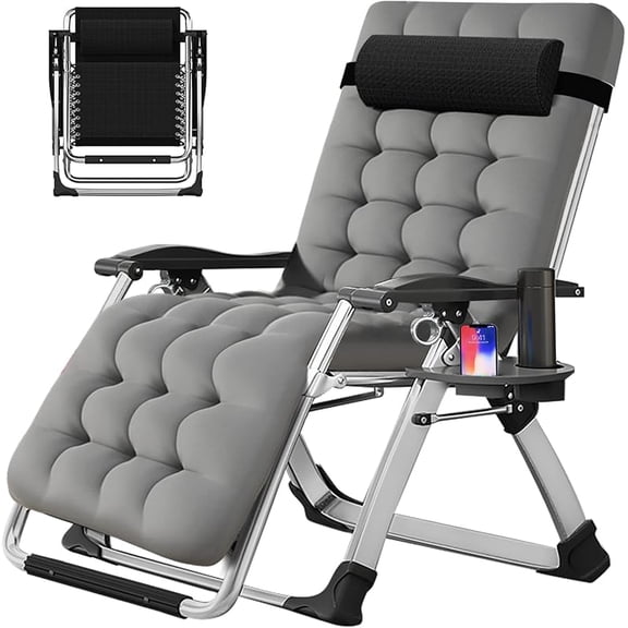 Zero Gravity Chair, Reclining Lounge Chair with Removable Cushion & Tray for Indoor and Outdoor, Patio Recliner Folding Reclining Chair Visit the Slsy Store
