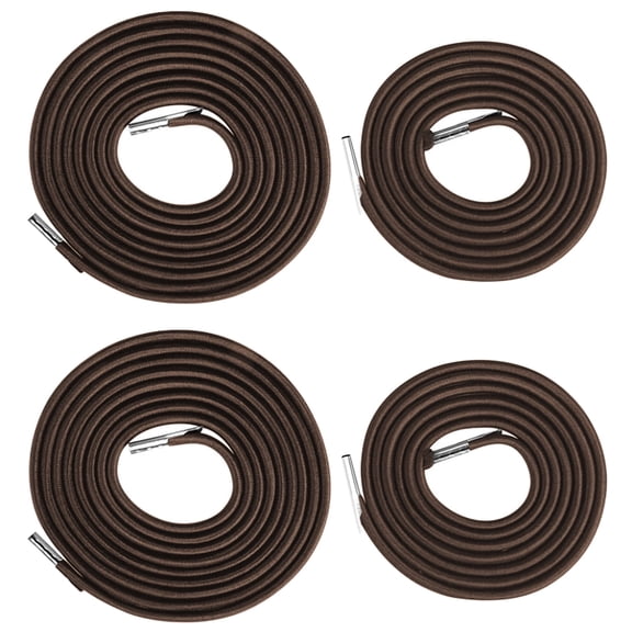 Zero Gravity Chair Replacement Cord Laces Antigravity Chair 4 Brown Cords (2 Long 2 Short) Universal Bungee Elastic Webbing for Lawn Chairs Outdoor Lounge Patio Recliner Repair Kit Nylon