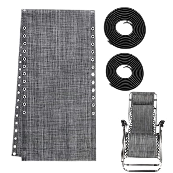 Zero Gravity Chair Replacement Fabric 17" Wide, Reclining Patio Gravity Chairs Repair Cloth with 4pcs Elastic Replacement Cord Laces, Chair Repair Cord Kit for Outdoor Lounge Chair(Black)
