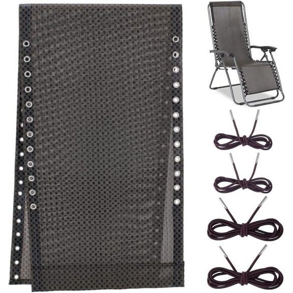 Zero Gravity Chair Replacement Fabric with Bungee Cord Kit 16.7 Inch Wide Folding Chair Repair Cloth with Replacement Cord for Zero Gravity Chair Recliners Patio Lounge Chair Brown