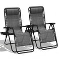 thumbnail image 1 of Zero Gravity Chair Set of 2 with Cup Holder & Removable Pillows, Adjustable Reclining Outdoor Patio Folding Chairs, Portable Lounge Chair for Poolside, Lawn, Beach, Camping, 1 of 8