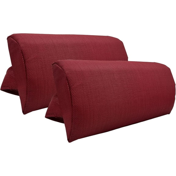Zero Gravity Chair Set of 2 Replacement Pillow Headrest with Elastic Band, Universal Soft Removable Padded Cushion Head Pillow for Zero Gravity Lounge Chair, Folding Patio Lawn Recliner Chair, Red
