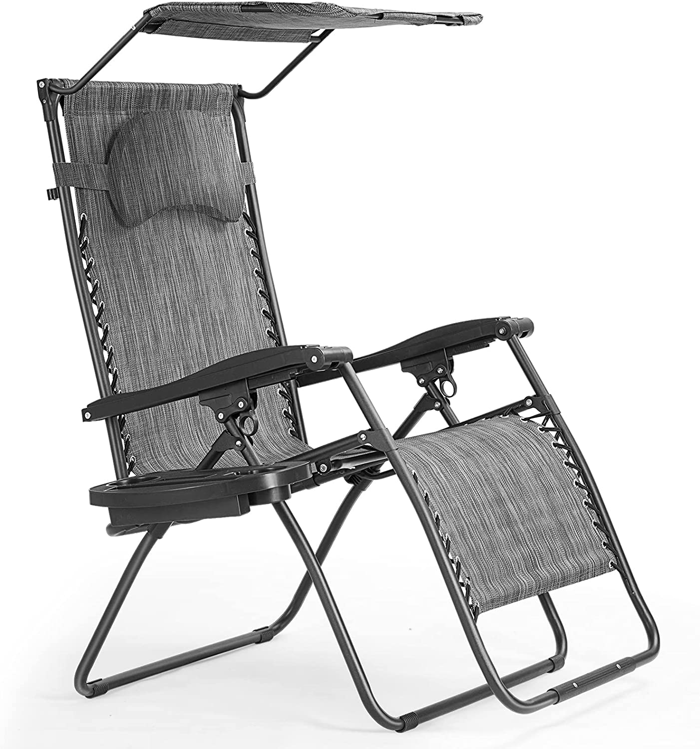 Zero Gravity Chair with Shade Canopy, Reclining Lounge Chair with