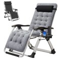 thumbnail image 1 of Zero Gravity Chair Support 440lbs for Poolside Backyard Beach, Foldable Reclining Lounge Chair with Headrest & Cup Holder for Indoor Outdoor, Patio Recliner Folding Reclining Chair, Adult Chair, 1 of 8