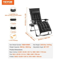 Zero Gravity Chair Zero Gravity Recliner Lounge Chair Adjustable Anti Gravity Chair with Cushion Footrest and Cupholder