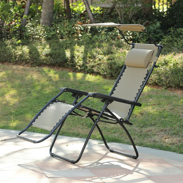 Zero Gravity Chair with Canopy Tan Walmart