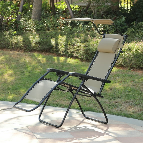 Zero Gravity Chair with Canopy Tan