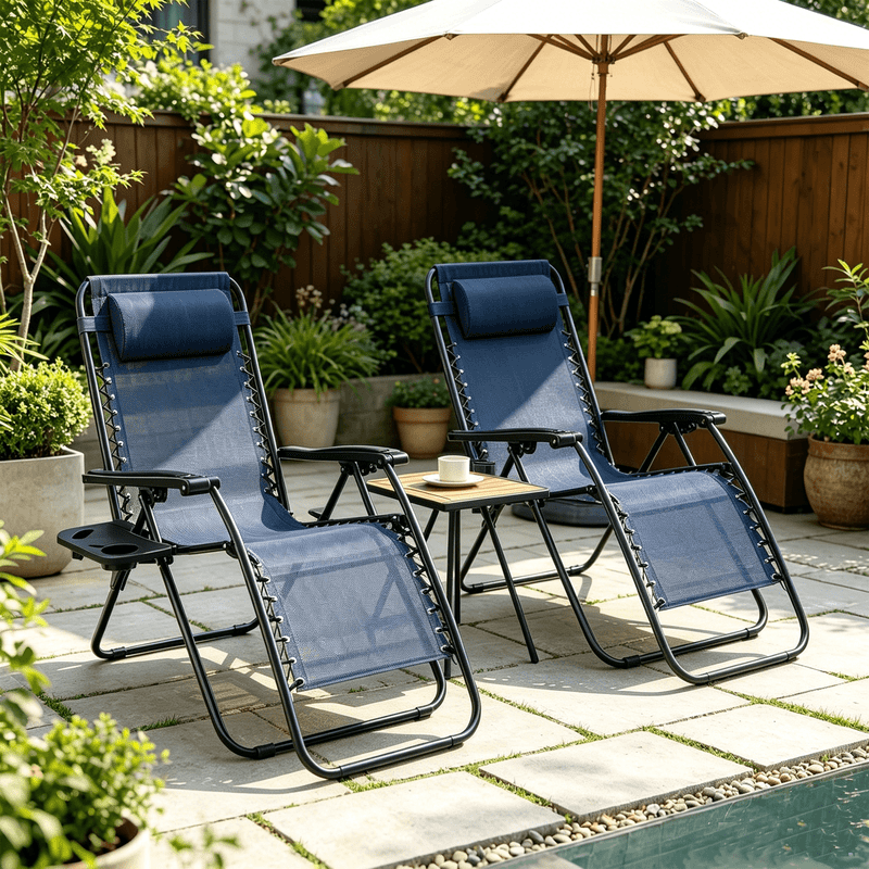 Betcozy Reclining Deck Chair, Folding Camping Lounge Chair