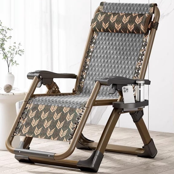 Zero Gravity Chairs Patio Lounge Chairs Outdoor Beach Chair With Pillow And Cup Holder, Adjustable Folding Reclining Lawn Chair Pool Chairs For Pool Side Camping Yard Beach