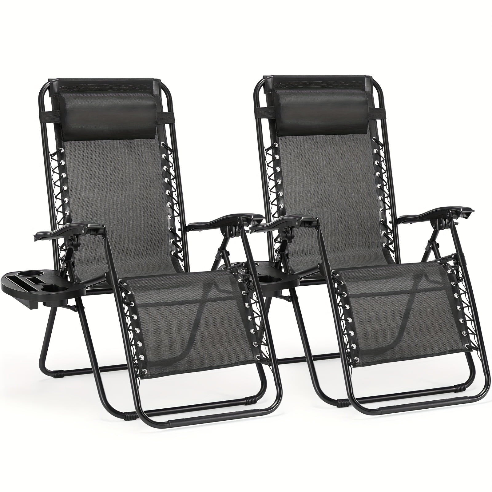 Zero Gravity Chairs, Set of 2 Portable Recliner Beach Camping Patio