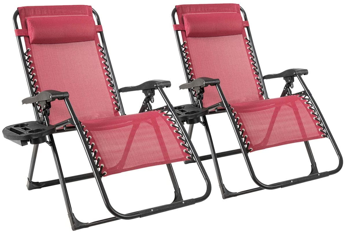 Zero Gravity Chairs Set of 2, XLarge Outdoor Lounge Lawn Chair with