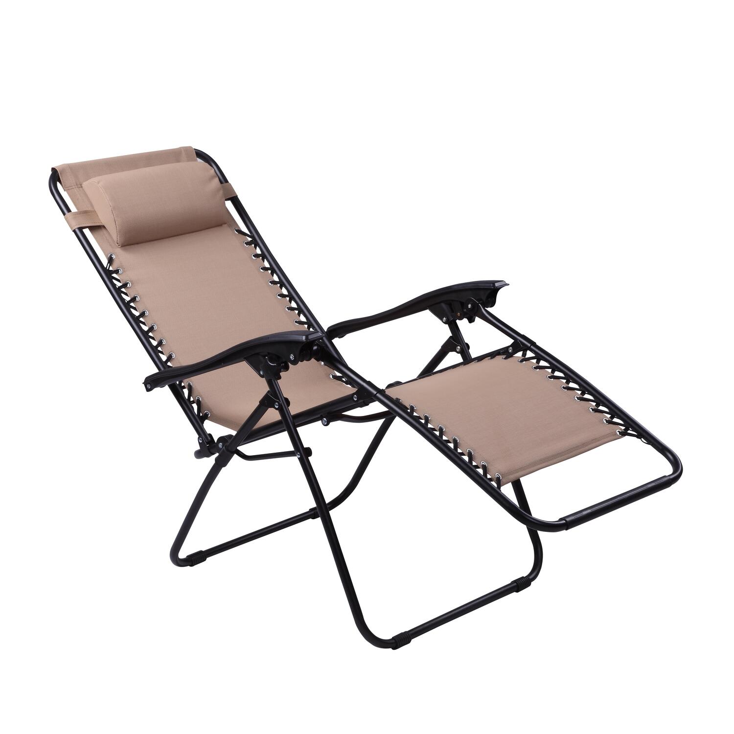 Zero Gravity Chairs Set of 4 Pool Lounge Chair Zero Gravity Recliner Lawn Patio Outdoor Porch Beach Backyard Anti Gravity Chair Folding Reclining Camping Chair, Off-White - image 1 of 7