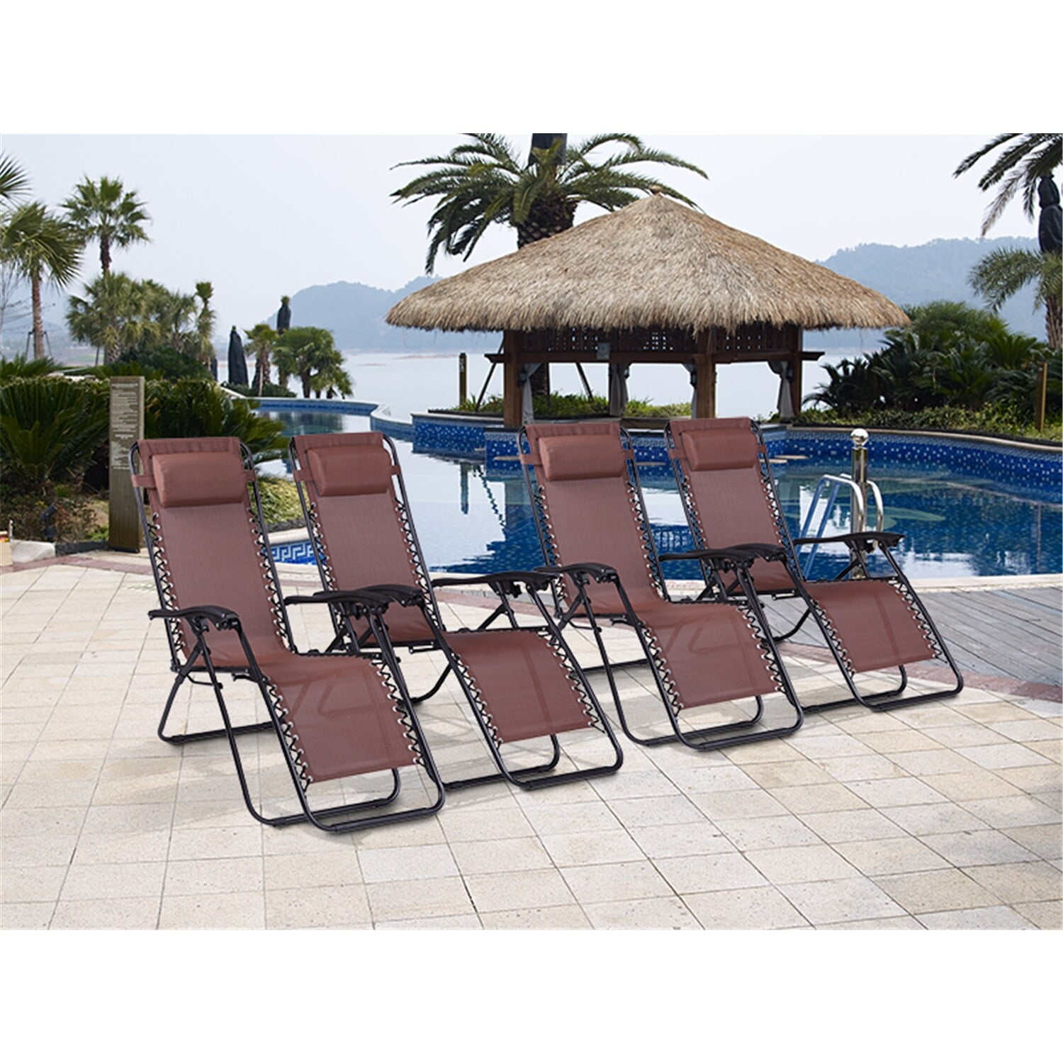 Zero Gravity Chairs Set of 4 Pool Lounge Chair Zero Gravity Recliner