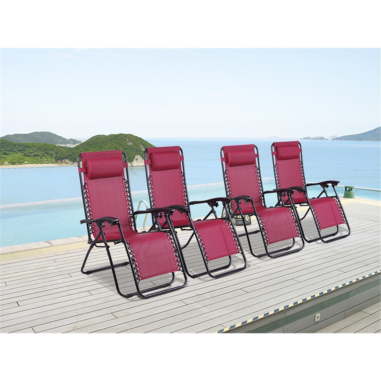 Zero Gravity Chairs Set of 4 Pool Lounge Chair Zero Gravity Recliner