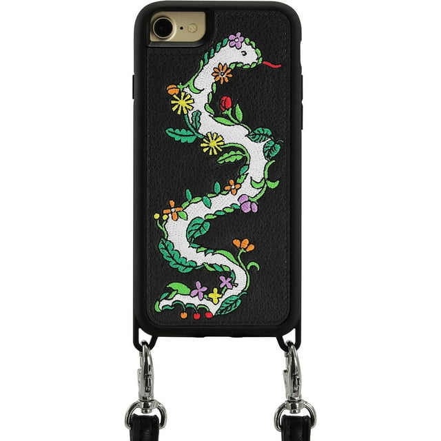 Zero Gravity Compatible with iPhone 6/6s/7/8 Garden Phone Case w/Strap - Embroidered Design - Drop Tested, 360 Protection