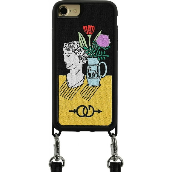 Zero Gravity Compatible with iPhone 6/6s/7/8 Profile Phone Case w/Strap - Embroidered Design - Drop Tested, 360 Protection