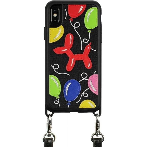 Zero Gravity Compatible with iPhone X/XS Balloon Phone Case w/Strap - Embroidered Design - Drop Tested, 360 Protection