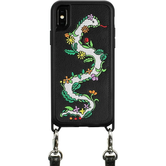Zero Gravity Compatible with iPhone X/XS Garden Phone Case w/Strap - Embroidered Design - Drop Tested, 360 Protection