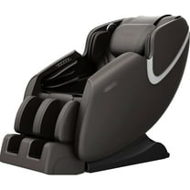 Zero Gravity Dark Brown Leather Recliner With Full Body Airbag Massage, Speaker, Foot Roller Massage Gravity, In