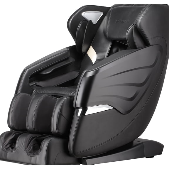Zero Gravity Full Body Massage Recliner With Sl Track, Foot Roller, Airbag In Black Reclining Lounge Chair Massage,