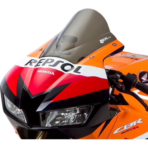 Zero Gravity Double Bubble Windscreen, Light Smoke, 11-1/4", Acrylic, Sport Bike Street Windshield (16-408-02)