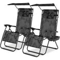 Zero Gravity Lounge Chairs with Canopy Outdoor Foldable Patio Reclining