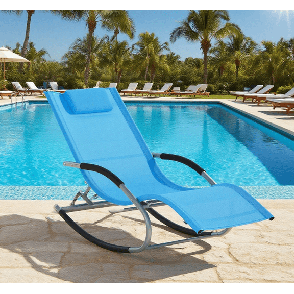 Zero Gravity Rocking Chair Outdoor Chaise Lounge Chair Recliner Rocker