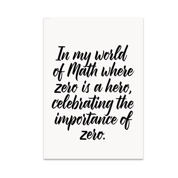 Zero Importance Wall Art - Math Enthusiast - 13x19 Poster Print