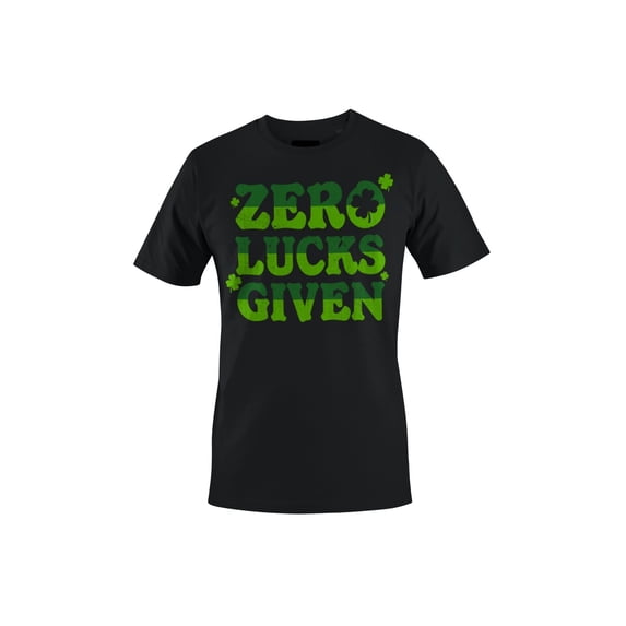 Zero Lucks Given Funny St. Patricks Day Shamrock Design Men's T-shirt