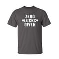 thumbnail image 1 of Zero Lucks Given Sarcastic Humor Graphic Novelty Funny Youth T Shirt, 1 of 1
