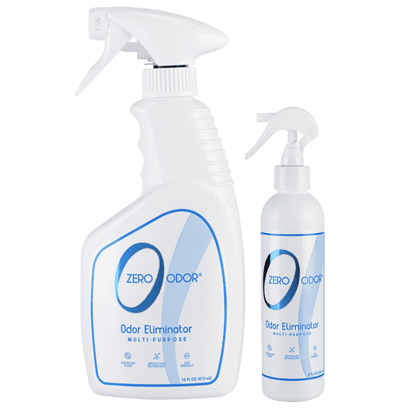 Zero Odor Molecular Odor Eliminator Kit Spray Multi-Purpose Air & Surface Deodorizer Smell Remover 16 oz & 8 oz 2pk