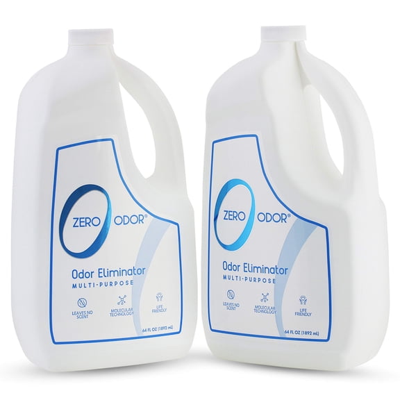 Zero Odor - Multi-Purpose Strong Odor Eliminator for Home, Office, Car, Bathroom, Hotel, Room Deodorizer, and Odor Neutralizer 64oz Refill, 2-Pack